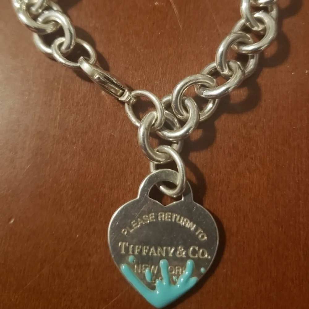 Tiffany & Co Return to Tiffany Blue Enamel Splash Heart Tag Bracelet EUC! - Picture 8 of 8